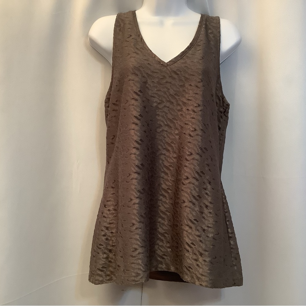 Banana Republic Top Women’s Size Medium Lace Lined Metallic Bronze